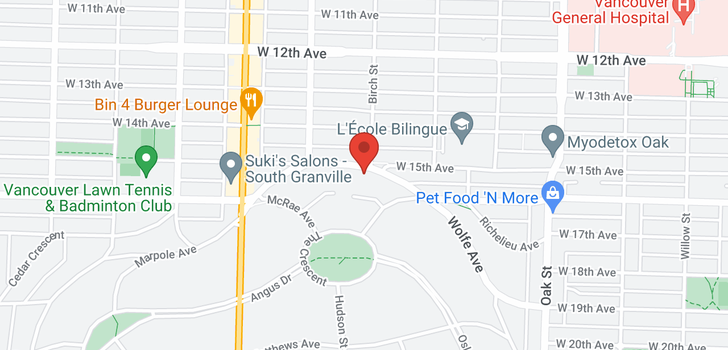 map of 1110 W 15TH AVENUE
